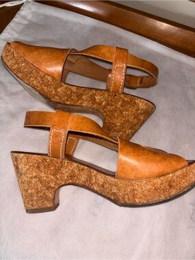 Henry Cuir Tan Leather Cork Platform Sandals Italy quiet luxury full grain